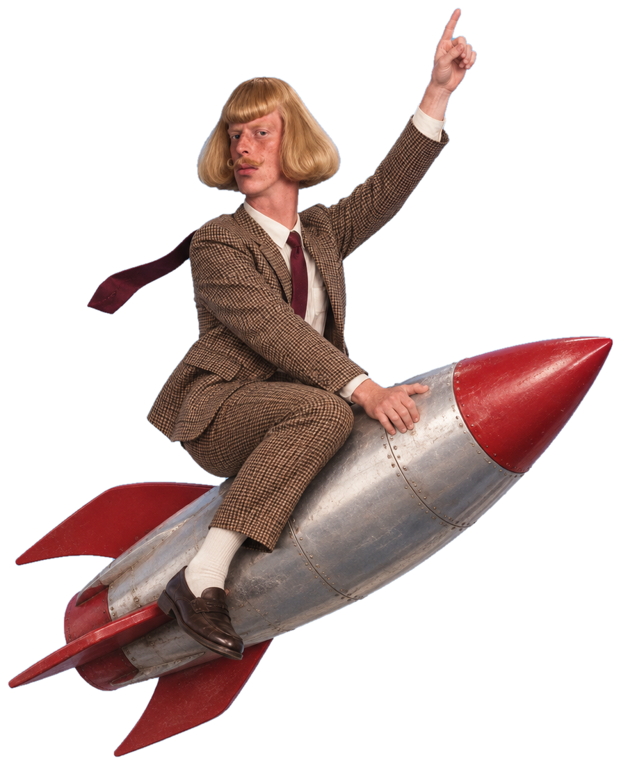 Jean Phil on a rocket